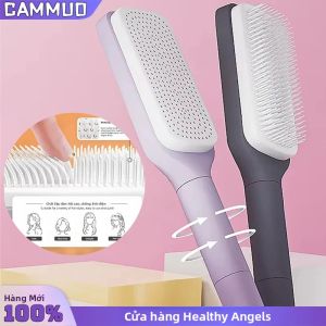 Bàn Chải Tóc Tự Làm Sạch Có Thể Xoay Với Túi Khí Massage Có Thể Thu Vào Lược Chống Tĩnh Điện Dụng Cụ Làm Tóc Có Đệm Khí