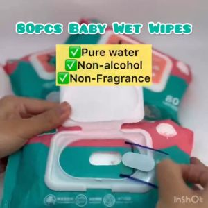 Organic Baby Wipes 80pcs 10 Packs 99% Water Hypoallergenic Wet Wipes For Baby Non-Alcohol-wet wipes