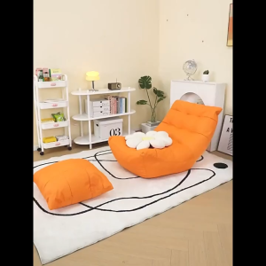 Cat claw leather FREE Pedal L-Shape Bean Bag Chair Sofa Kerusi 4 kg Full Set Filling Durable Soft Sofa Material懒人沙发