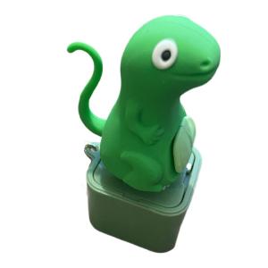 พวงกุญแจเสียงกรอบแกรบรูปจิ้งจกตลกๆ แบบชาร์จได้ พร้อมไฟ LED สำหรับคลายเครียด