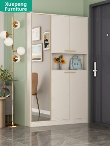 XUEPENG | Slim Nordic Style Shoe Cabinet and Coat Rack with Dressing Mirror