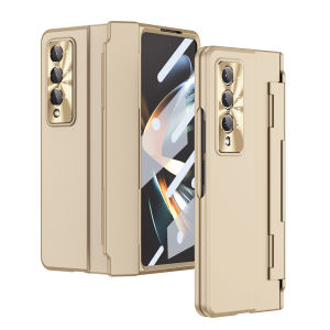 For Samsung Galaxy Z Fold 4 Case Fold 3 folding screen flat hinge tempered film full cover fall protection case