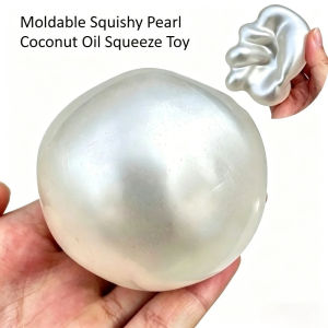 Moldable Squishy Pearl Coconut Oil Squeeze Toy Moldable Stress Ball Squishy Toy Slow Rising Decompression Sensory Toy for Adult