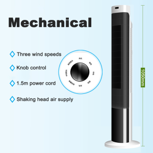 Tower Fan Bladeless Electric Fan With Remote Control Household Vertical Fan Low Noise Stand Fan Silent Desktop Floor Fan Air Cooler Fan 3-speed Adjustment Saving 7 Hours Timing for Bedroom Living Room