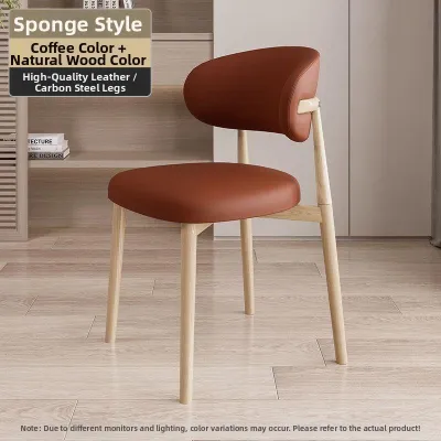 AYIJIE | Nordic Trendy Faux Wood Modern Minimalist Luxury Dining Chair