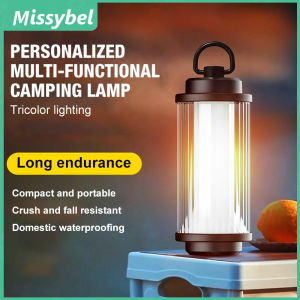 Outdoor camping night light multifunctional warm light work light portable flashlight with warning light can be connected to a bracket C-type charging fishing lighting flashlight waterproof work light