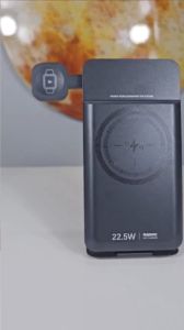 Pin dự phòng 5-in-1 Remax RPP-D3 10000mAh Sạc không dây 15W 2 cổng USB output 22.5W kiêm giá đỡ - Nhất Tín Computer