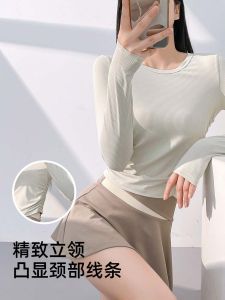 เสื้อโยคะแขนยาวทรงสลิมฟิตสำหรับผู้หญิง ระบายอากาศได้ดี ทรงเข้ารูป เสื้อผ้ากีฬา ฟิตเนส โยคะ แขนยาว ฤดูใบไม้ร่วง 2025