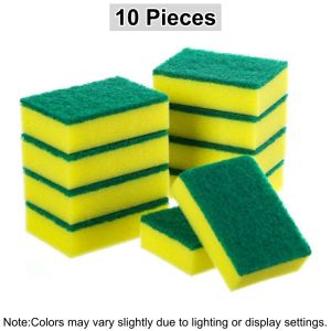 10/20PCS Dishwashing Sponge Kitchen Nano Emery Magic Clean Rub Pot Rust Focal Stains Sponge Removing Kit Cleaning Brush Sponges