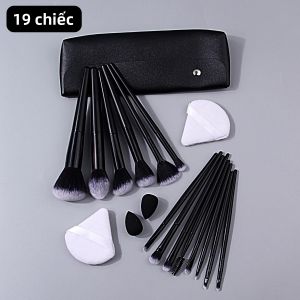 Bộ Cọ Trang Điểm Đa Năng 19 Món Với Bông Mút Mini Mềm Mại/bông Phấn Hình Tam Giác Kèm Túi Đựng Du Lịch Tiện Lợi