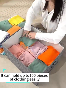 Extra Large Foldable Storage Box With Lid Clothes Organizer For Home Wardrobe