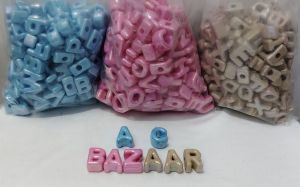 250grams (est.80pcs) Glossy Letter Beads 20mm Large Hole for DIY Bracelet Necklace Phone Charm Name Bracelet & Craft Supplies