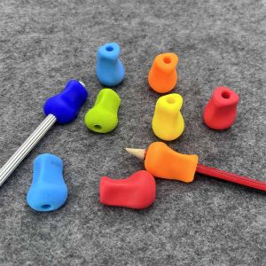 10pcs Children Pencil Holder School Students Writing Posture Random Colors Silicone Pen Aid Grip Posture Correction Device