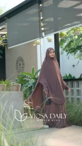 LUVBNA SET Abaya + Khimar Bandana Malay (Free Niqab Cadar)