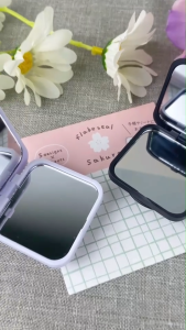 Griptok สีพื้นขาวดำ พร้อมกระจกมินิ ใช้ส่องแต่งหน้า ทาลิป แบบกาว พกพาสะดวก [ส่งเร็วทันใจ]