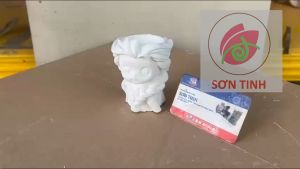 Tượng tô màu LỌ BÚT Công chúa ELSA - Trồng Sen Đá tô tượng thạch cao (Không kèm màu) tượng trắng decor