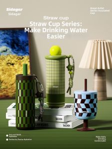 STAR+ | Large Capacity Straw Insulated Cup Ceramic Lining