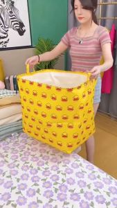 Giỏ đựng đồ có dây rút size 100l túi vải bố canvas đựng quần áo chăn màn bigsize hộp chứa đồ giá rẻ giỏ vuông đựng đồ chơi gió vuông đựng chăn màn