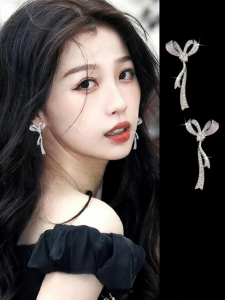 Pianist | Bow Tassel Earrings Female S925 Sterling Silver New Hit Clip-on