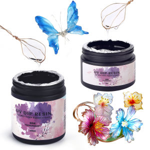 Colorful UV Dip Resin Glue Odorless UV Crystal Petal Making Liquid UV Cured Handmade Silk Screen Flower Material Headwear Making