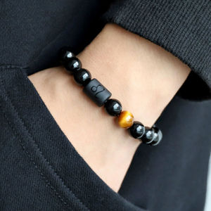 Corinna Constellation Zodiac Bracelet Mens Natural Stone Bead Couple Bracelet Ladies Friend Couple Gift