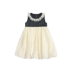 toz mama | Dots Trim Sleeveless Summer Dress
