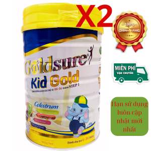 Combo 2 lon Goldsure Kid Gold (bổ sung sữa non lon 900g date mới 2026 thích hợp trẻ từ 6-36 tháng tuổi)