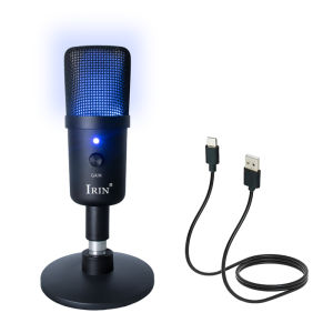 IRIN | IRIN Professional Condenser Microphone ZX-662 RGB Atmosphere Light AI Noise Reduction for Gaming Streaming Podcast Recording