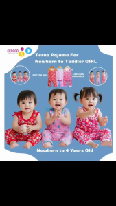 3 Pairs Terno Colored Sando Pajama Set For Baby & Kids Girls Sleepwear Pure Cotton Non Faded Prints 0 to 4 Years Old