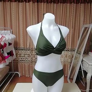 สาวอวบบิกินี่เซ็กซี่ สีทึบ สายสะพายไหล่ปรับได้ สาวอ้วนก็ใส่ได้