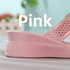 High Heel Slippers Womens Summer Home Comfortable Platform Wedge Height Increasing Non Slip Fashion Beach Slippers Indoor and Outdoor