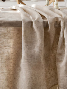 ผ้าคลุมโต๊ะทานอาหารแบบยาวทรงสี่เหลี่ยมผืนผ้าผ้าฝ้ายลินินสไตล์ญี่ปุ่นสไตล์วินเทจ WOYI MYJJ-015 ผ้าคลุมโต๊ะกาแฟสีพื้น