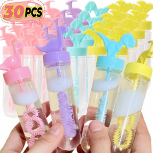 Dizoey 5/30PCS Bubble Soap Bottle Dinosaur Wand Tube Transparent Wand Empty Tubes for Wedding Birthday Party Childrens Day Kids Toys