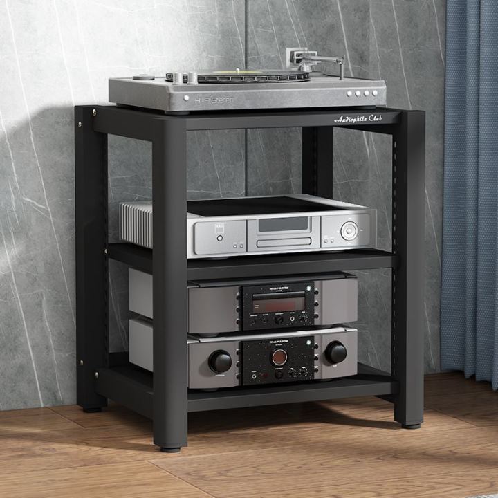 Bold Minimalist Steel Wood CD Amplifier Rack Laminate Adjustable