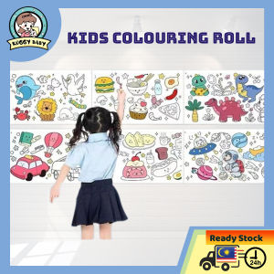 KOGGY儿童着色书儿童绘图书Buku Peletak Kanak kartan Buku Mewarna BudakChildrens Drawing Roll - Coloring Paper Roll for Kids Drawing Paper Roll DIY Painting Drawing Color Filling Paper Children Graffiti Scroll Colouring Paper Wall Sticker Drawing Art Paper Craft Ed