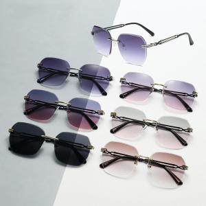 JN IMPRESSION Kính râm cong mới cho phụ nữ thời trang và cao cấp không khung UV400 kính mát