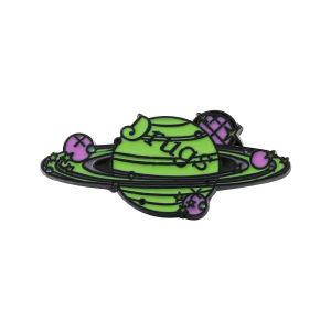 Green Saturn Planet Enamel Pin Universe Galaxy Space Lapel Brooch Badge Cute Cosmic Jewelry Gift for Backpacks Clothing Decor