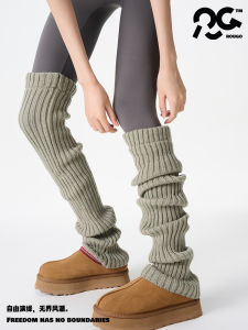 ถุงเท้าถักแบบยาว Rougo 70ซม ยาวคลุมเข่า ผู้หญิง ฤดูใบไม้ร่วง ฤดูหนาว อุ่น แผ่นรองเข่า ผ้าคลุมขา Y2K สไตล์ บุคลิกภาพ สีพื้น