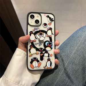 Aiperke Cartoon Penguin Magnetic Acrylic Phone Case Soft Edge Apple iPhone 17 pro Max 15 pro 14 pro 13 16 pro Max Protective Shell