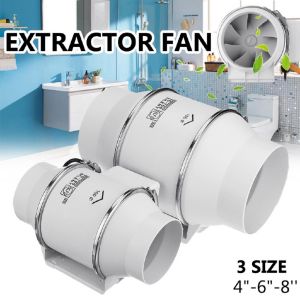4/6/8 Inch Inline Duct Fan Booster Exhaust Blower Air Cooling Vent Extractor Fan 220V 35W 75W 130W Low Noise Untuk Tudung Dapur / Kamar Mandi