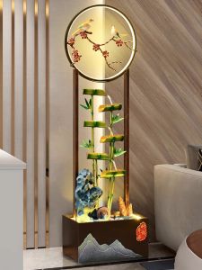 Circulating Water Fountain Decorative Ornaments Chinese Style New Home Moving Gift Office Decoration Living Room Entrance TV Cabinet Side