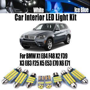 LED Interior Door Map Foot Light For BMW X1 E84 F48 X2 F39 X3 E83 F25 X5 E53 E70 X6 E71 Accessories Car Vanity Mirror Bulbs Kit