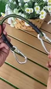1/5pcs Outdoor Climbing Buckle Elastic Rope Metal Buckle Elastic Band Tent Hanging Rope 8mm Camping Clothesline Luggage Strap