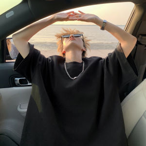 Dopamine Pumpkins Orange T-Shirt Mens Youth Style Bright Color Heavyweight Short Sleeve Oversize American Half Sleeve