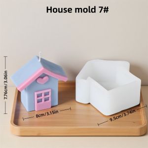 3D Christmas House Candle Silicone Mold DIY Creative Cabin Log Cabin Aromatherapy Plaster Mould Home Christmas Decor Gift Tool