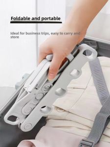 Portable Folding Clothes Hanger Five Holes Hotel Travel Essential Multi-Functional Dormitory Drying Clothes Hanger Organizer