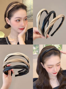 Womens High Hairline Cross Twist Pressed Hair Headband Facial Wash Leather Sensation Popular Internet Red New 2024 Model