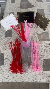 ก้านเสียบการ์ดอวยพร(Set 10 ก้าน) แบบพลาสติก 34 ซม. วาเลนไทน์ ไม้เสียบการ์ดใส่ช่อดอกไม้