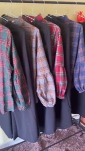 Setelan Flanel Yamika Niar Jumbo Kemeja Bahan Flanel Celana Kulot Crinkle LD 110cm PJ Celana 90cm