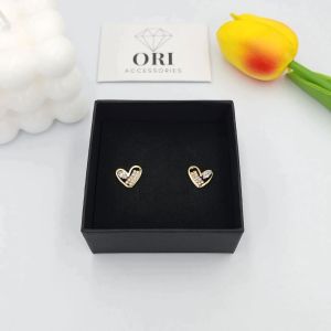 Bông tai nữ Trái tim đính đá Acacia đáng yêu ORI ACCESSORIES B165